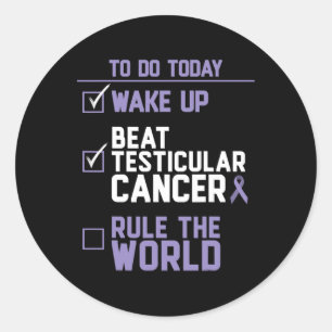 Mens Beat Testicular Cancer Rule the World  Classic Round Sticker