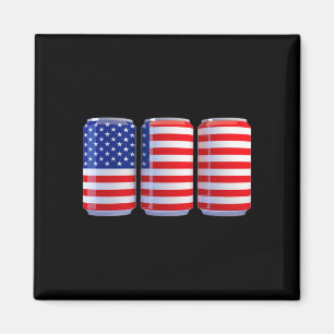 Mens beer american flag magnet