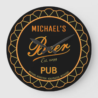 Men's Beer Bottle Cap Pub Wall Clock