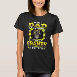 Mens Being A Dad Is An Honour Being A Grampy Is Pr T-Shirt