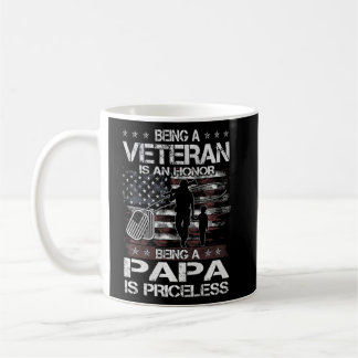 Mens Being A Veteran Is An Honour Papa Is Priceles Coffee Mug
