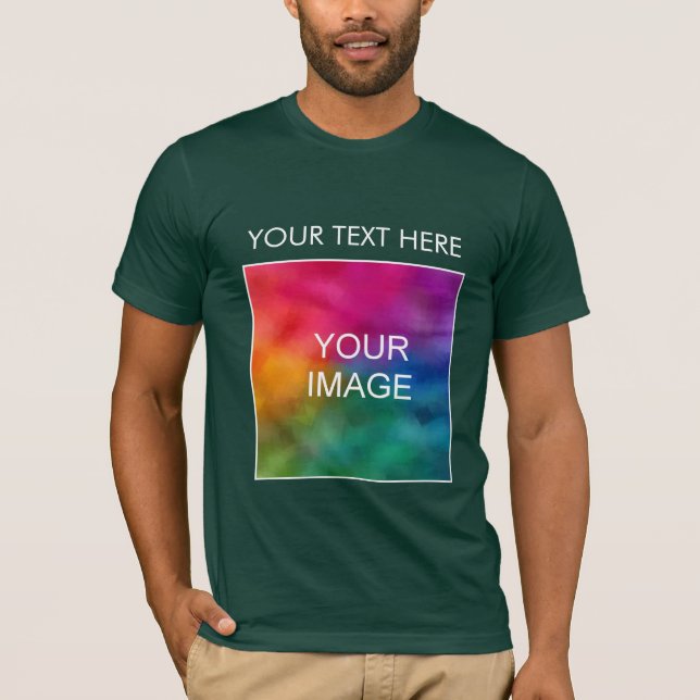 Mens Bella Canvas Tee Shirt Add Image Logo Text (Front)