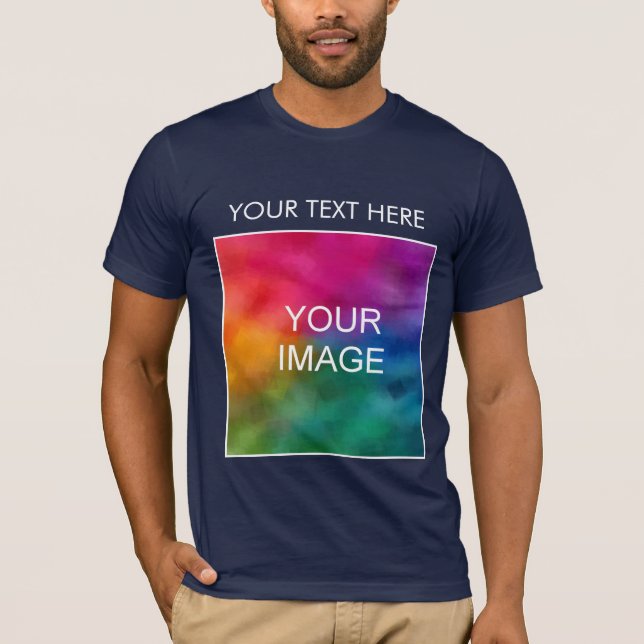 Mens Bella Canvas Tee Shirt Add Image Logo Text (Front)
