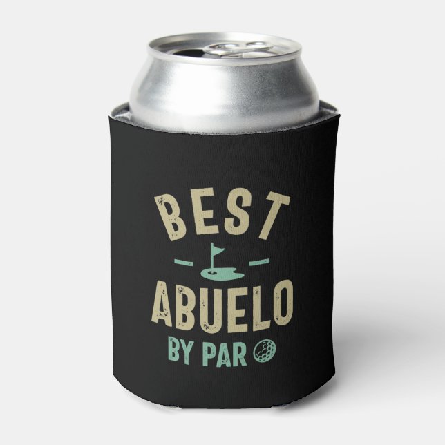 Mens Best Abuelo By Par Grandfather Can Cooler (Can Front)