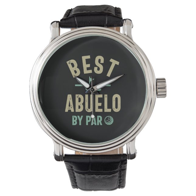 Mens Best Abuelo By Par Grandfather Watch (Front)