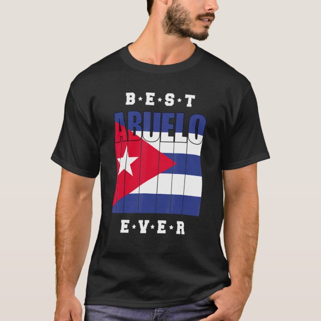 Mens Best Abuelo Ever Cuban Fathers Day Cuba Flag  T-Shirt (Front)