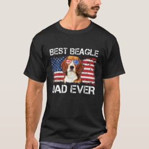 Mens Best Beagle Dad Ever American Flag Fathers Da T-Shirt