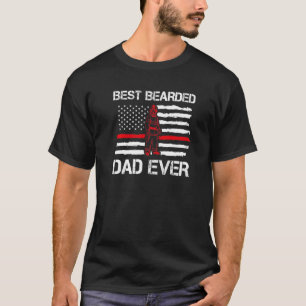 Mens Best Bearded Dad Ever Daddy Fire Officer T-Shirt