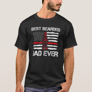 Mens Best Bearded Dad Ever Daddy Fire Officer T-Shirt