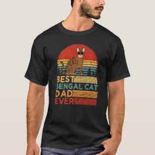 Mens Best Bengal Cat Dad Ever Vintage Bengal Cat F T-Shirt