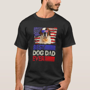 Mens Best Bernard Dad Ever American Flag Patriotic T-Shirt