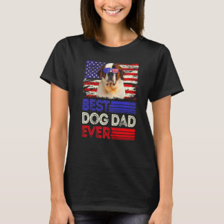 Mens Best Bernard Dad Ever American Flag Patriotic T-Shirt