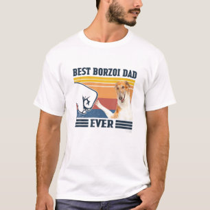 Mens Best Borzoi Dad Ever Funny Dog Lover Father's T-Shirt