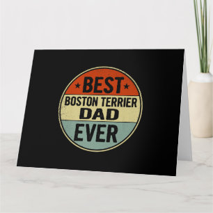 Mens Best Boston Terrier Dad Ever Retro Style Cool Card