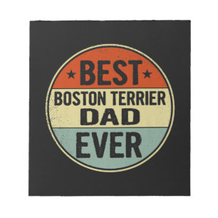Mens Best Boston Terrier Dad Ever Retro Style Cool Notepad
