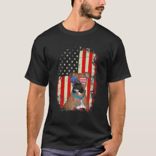 Mens Best Boxer Dad Ever T Dog Lover American Flag T-Shirt