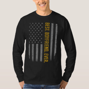 Mens Best Boyfriend Ever American Flag   For Fathe T-Shirt