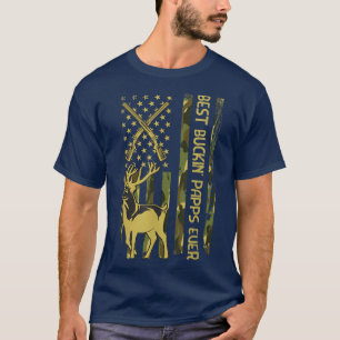 Mens Best Buckin' PAPPS Ever Deer Hunting Bucking  T-Shirt