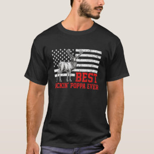 Mens Best Buckin Poppa Ever Deer Hunting Fathers D T-Shirt