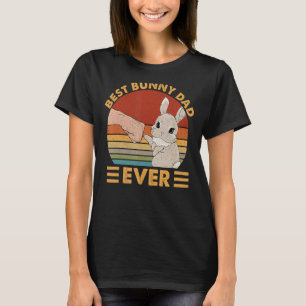 Mens Best Bunny Dad Ever Vintage Rabbit Father P T-Shirt