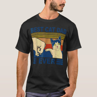 Mens Best Cat Dad Ever Fist Bump  Cat Daddy  Men T-Shirt