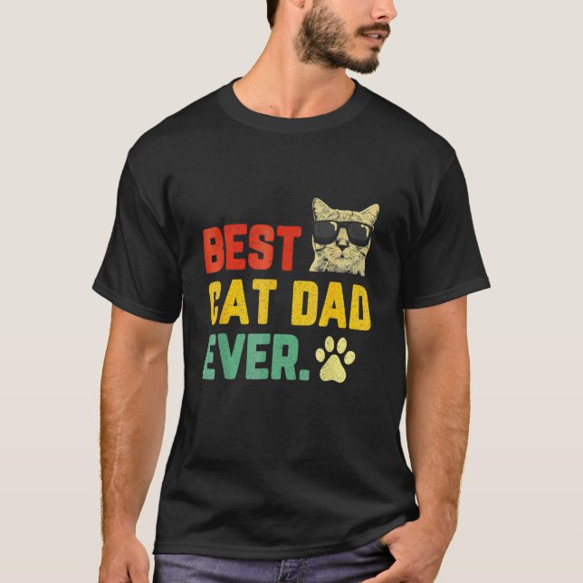 Mens   Best Cat Dad Ever  Men's Cat Dad   Cat Dad T-Shirt (Front)