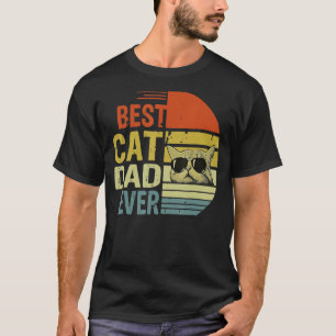 Mens Best Cat Dad Ever Retro Vintage Cat T-Shirt