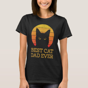 Mens Best Cat Dad Ever Vintage Cat Daddy Fathers T-Shirt