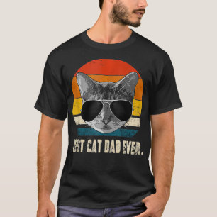 Mens Best Cat Dad Ever Vintage Retro Cat Daddy Ca T-Shirt