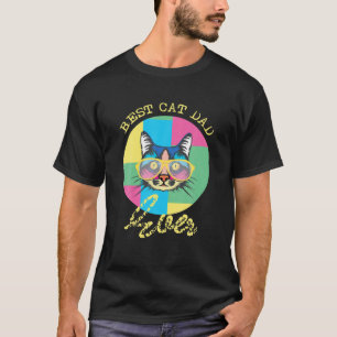Mens Best Cat Father Of All Time Funny Retro Sweet T-Shirt