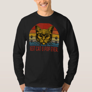 Mens Best Cat G Pop Ever Vintage Cat Fathers Day T-Shirt