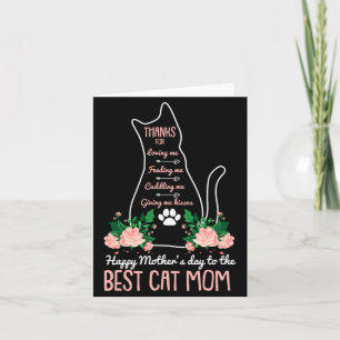 Mens Best Cat Mom Mothers Day Cute Kitten Lover Card