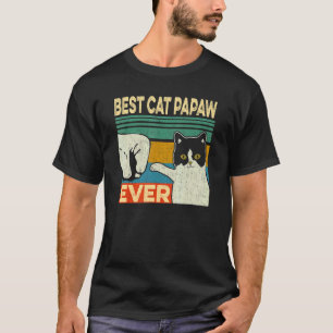 Mens Best Cat Papaw Ever Cat Dad Fathers Day T-Shirt