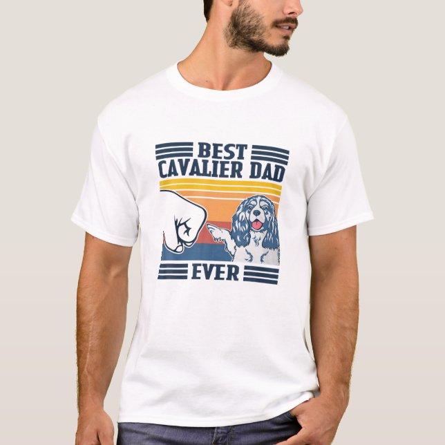 Mens Best Cavalier King Charles Spaniel Dad Ever F T-Shirt (Front)