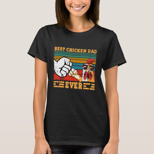 Mens Best Chicken Dad Ever Retro Style For Birthda T-Shirt (Front)