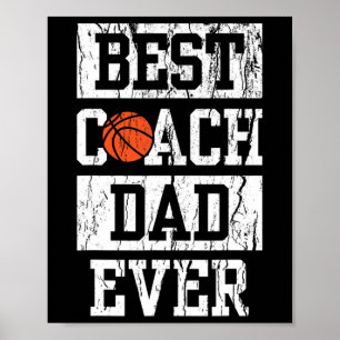 Mens Best Coach Dad Ever Shirt Men's Sketll Coachi Poster