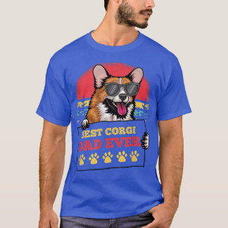 Mens Best Corgi Dad Ever Vintage Dog T-Shirt