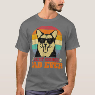Mens Best Corgi Dad Ever Vintage Funny Corgi Dog O T-Shirt