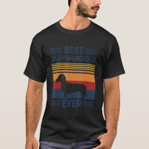 Mens Best Dachshund Dad Ever Vintage Doxie Wiene T-Shirt
