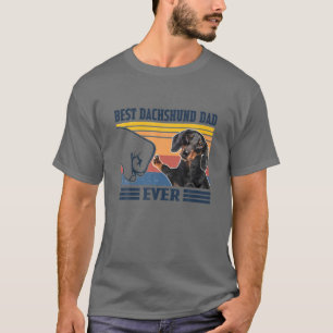 Mens Best Dachshund Dad Ever Vintage Father Day T-Shirt