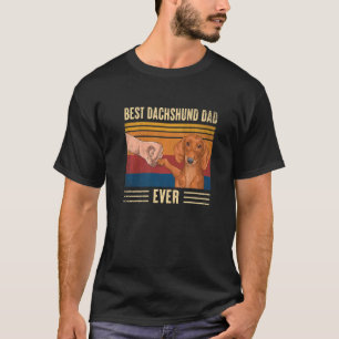 Mens Best Dachshund Dad Ever Vintage Fist Bump Do T-Shirt