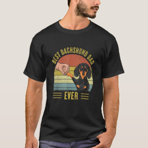 Mens Best Dachshund Dad Ever Vintage Retro Fist Bu T-Shirt