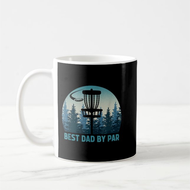 Mens Best Dad By Par Funny Disc Golf Frisbee Golfe Coffee Mug (Left)