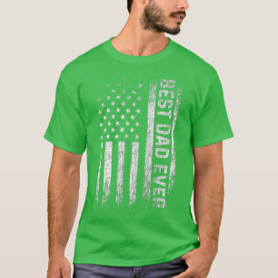 Mens Best Dad Ever American Flag Fathers Day T-Shirt