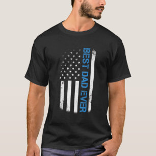 Mens Best Dad Ever American Flag Vintage Usa Fathe T-Shirt