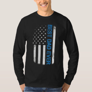 Mens Best Dad Ever American Flag Vintage Usa Fathe T-Shirt