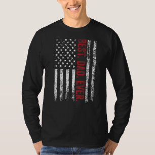 Mens Best Dad Ever American Us Flag Patriotic Fath T-Shirt