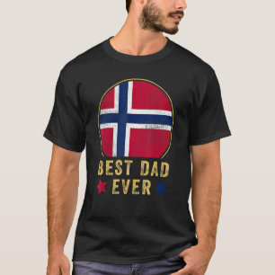 Mens Best Dad Ever Norwegian Father Country Norway T-Shirt