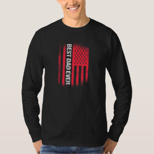 Mens Best Dad Ever Patriotic American Flag Daddy H T-Shirt