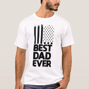 Mens Best Dad Ever Us Flag Fathers Day T-Shirt